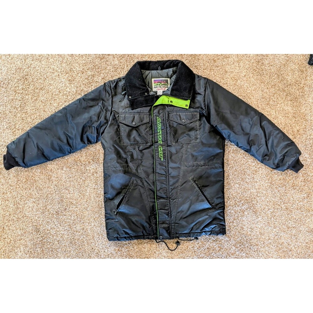 Vintage Arctic Cat Arcticwear Snowmobile Jacket Black Green Men’s L USA